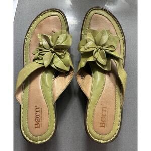 Born Leather Wedge Thong Sandals